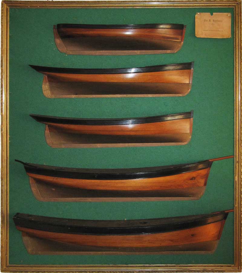 Award winning half models by Ola H. Nerhus, Stockholm Exhibition 1898.
